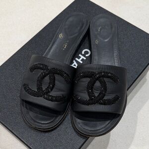 CHANEL Black Women's Sandals 6.5